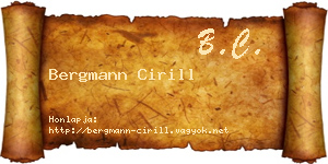 Bergmann Cirill névjegykártya